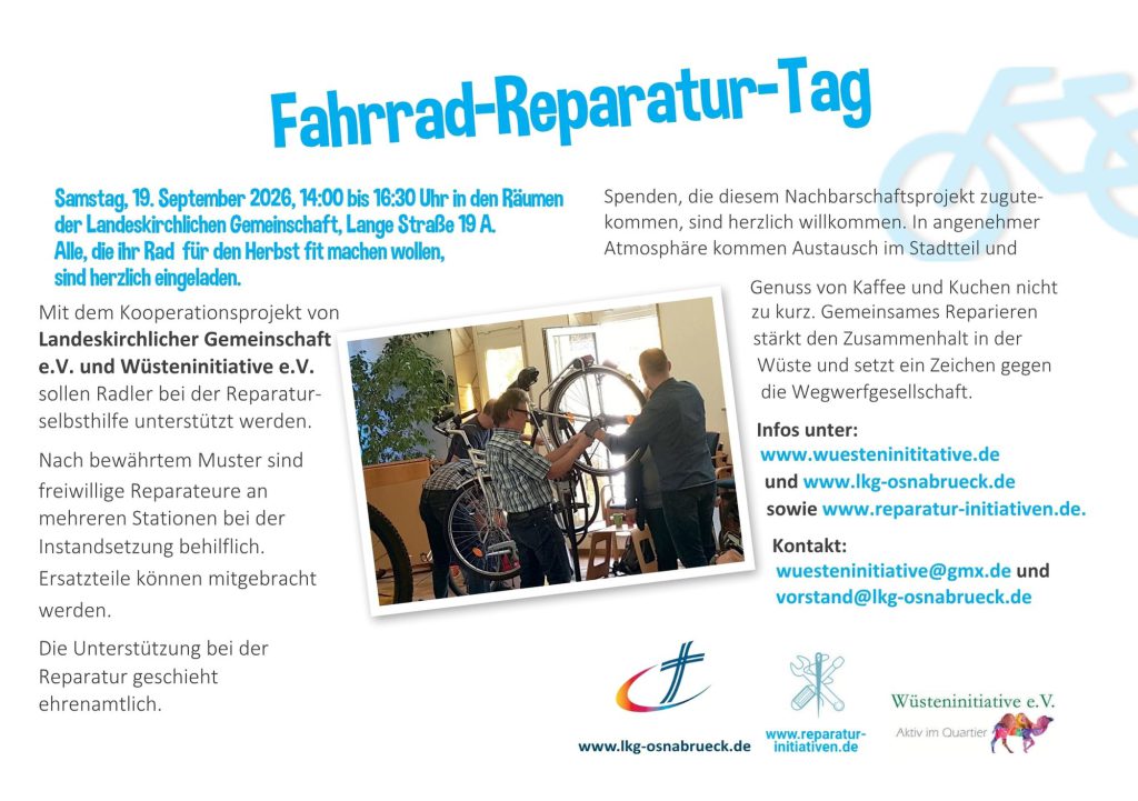Fahrrad-Reparaturtag 19.09.2026